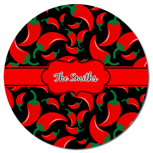 Chili Peppers Round Fridge Magnet - FRONT