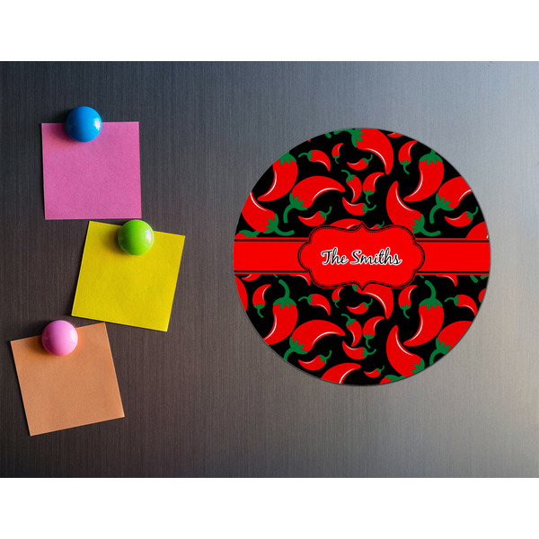 Chili Peppers Round Fridge Magnet - LIFESTYLE