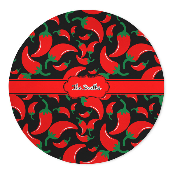 Custom Chili Peppers 5' Round Indoor Area Rug (Personalized)