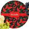 Chili Peppers Round Linen Placemats - Front (w flowers)