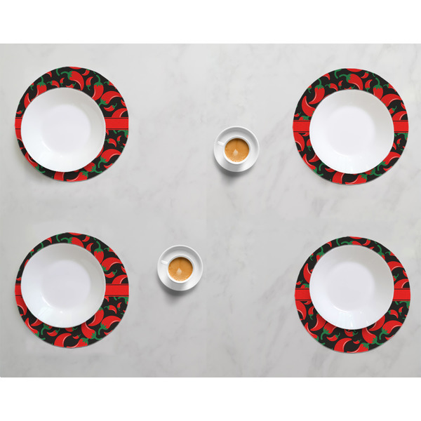 Chili Peppers Round Linen Placemats - LIFESTYLE (set of 4)