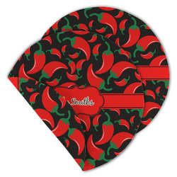 Chili Peppers Round Linen Placemat - Double Sided - Set of 4 (Personalized)