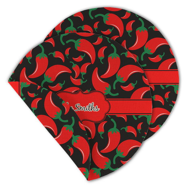 Chili Peppers Round Linen Placemats - MAIN (Double-Sided)