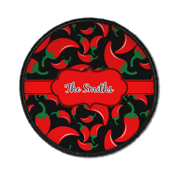 Custom Chili Peppers Iron On Round Patch w/ Name or Text