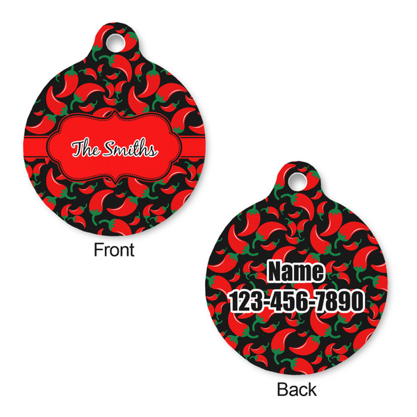 Chili Peppers Round Pet ID Tag - Large - Approval