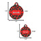 Chili Peppers Round Pet ID Tag - Large - Comparison Scale