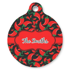 Chili Peppers Round Pet ID Tag (Personalized)