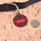 Chili Peppers Round Pet ID Tag - Large - In Context
