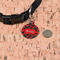 Chili Peppers Round Pet ID Tag - Small - In Context