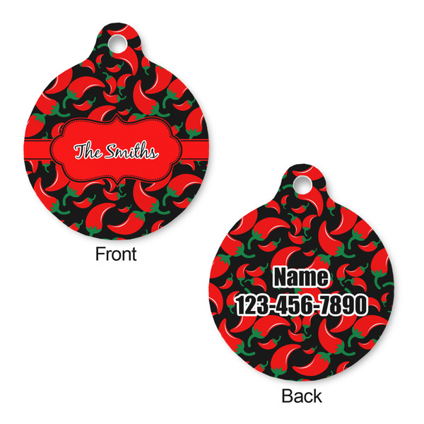 Chili Peppers Round Pet Tag - Front & Back