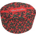 Chili Peppers Round Pouf Ottoman (Personalized)