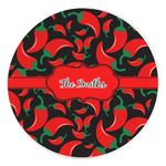 Chili Peppers Round Stone Trivet (Personalized)
