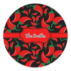 Chili Peppers Round Stone Trivet (Personalized)