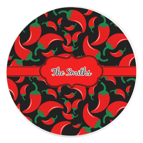Custom Chili Peppers Round Stone Trivet (Personalized)