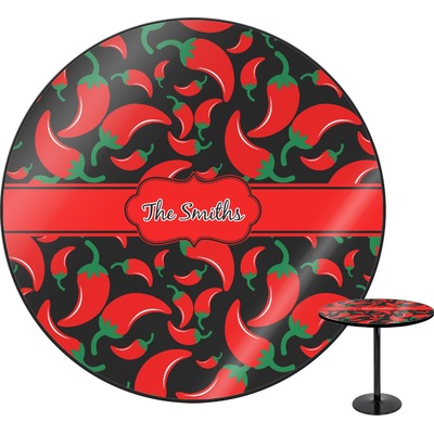 Custom Chili Peppers Round Table (Personalized)