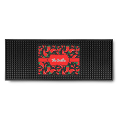 Chili Peppers Rubber Bar Mat (Personalized)