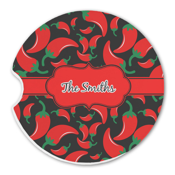 Chili Peppers Sandstone Car Coaster - Single