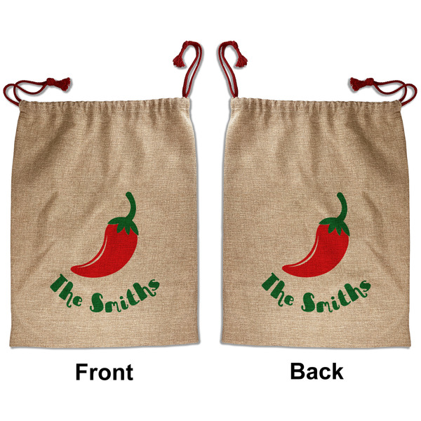Custom Chili Peppers Santa Sack - Front & Back (Personalized)