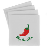 Chili Peppers Absorbent Stone Coasters - Set of 4 (Personalized)