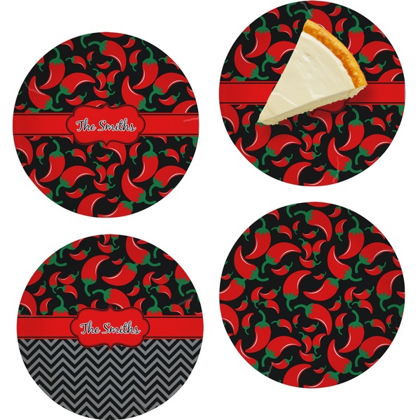 Chili Peppers Set of Appetizer / Dessert Plates