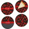 Chili Peppers Set of 4 Glass Appetizer / Dessert Plate 8" (Personalized)