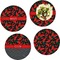 Chili Peppers Set of 4 Glass Lunch / Dinner Plate 10" (Personalized)