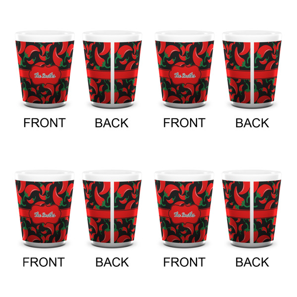 Chili Peppers Shot Glass - White - Set of 4 - APPROVAL