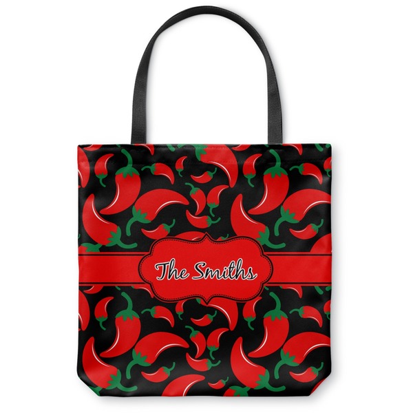 Custom Chili Peppers Canvas Tote Bag - Small - 13"x13" (Personalized)