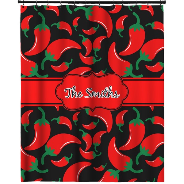 Custom Chili Peppers Extra Long Shower Curtain - 70"x84" (Personalized)