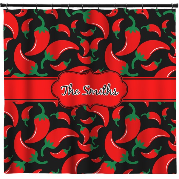Custom Chili Peppers Shower Curtain - 71" x 74" (Personalized)