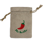 Chili Peppers Small Burlap Gift Bag - Front (Personalized)