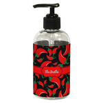 Chili Peppers Plastic Soap / Lotion Dispenser (8 oz - Small - Black) (Personalized)