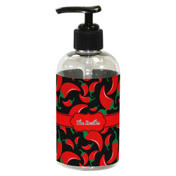 Chili Peppers Plastic Soap / Lotion Dispenser (8 oz - Small - Black) (Personalized)