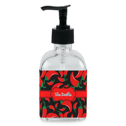 Chili Peppers Glass Soap & Lotion Bottle (Personalized)