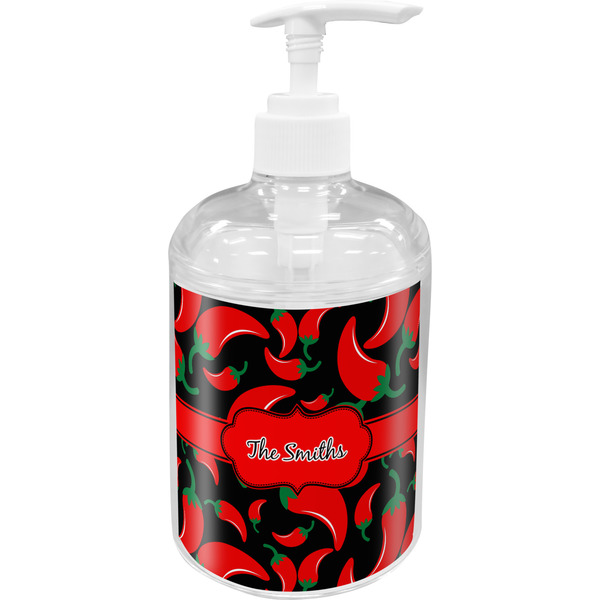 Custom Chili Peppers Acrylic Soap & Lotion Bottle (Personalized)