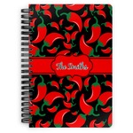 Chili Peppers Spiral Notebook - 7x10 w/ Name or Text