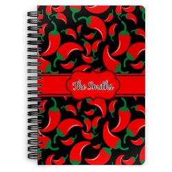 Chili Peppers Spiral Notebook - 7x10 w/ Name or Text