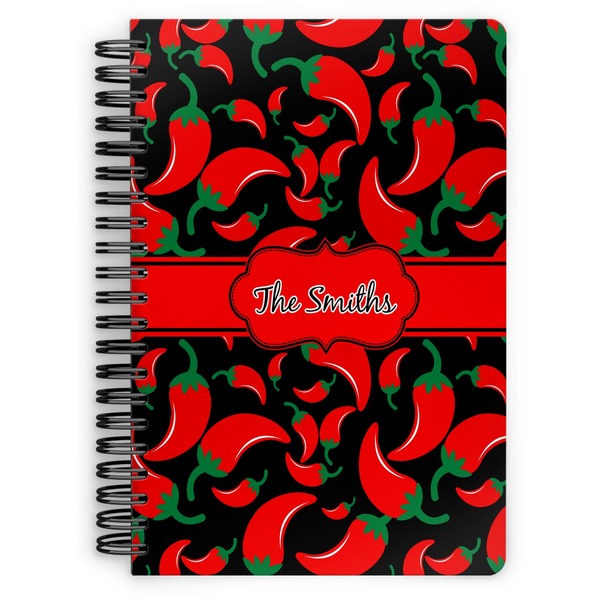 Custom Chili Peppers Spiral Notebook - 7x10 w/ Name or Text