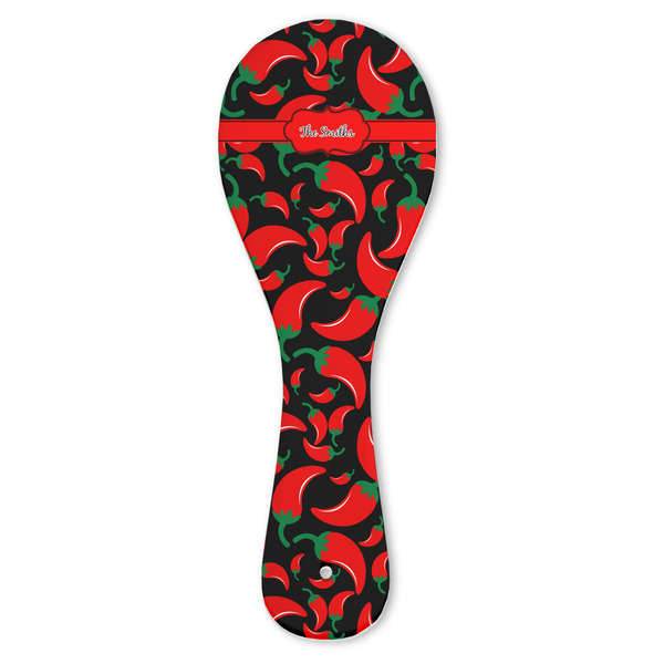 Custom Chili Peppers Ceramic Spoon Rest (Personalized)