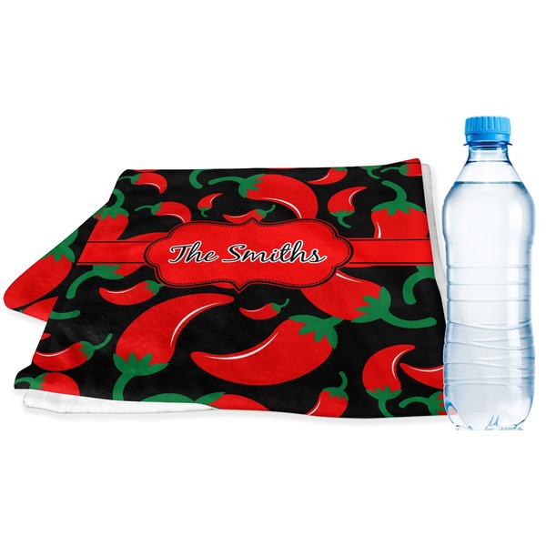 Custom Chili Peppers Sports & Fitness Towel (Personalized)