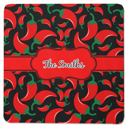 Chili Peppers Square Rubber Backed Coaster (Personalized)