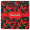Chili Peppers Square Rubber Backed Coaster (Personalized)