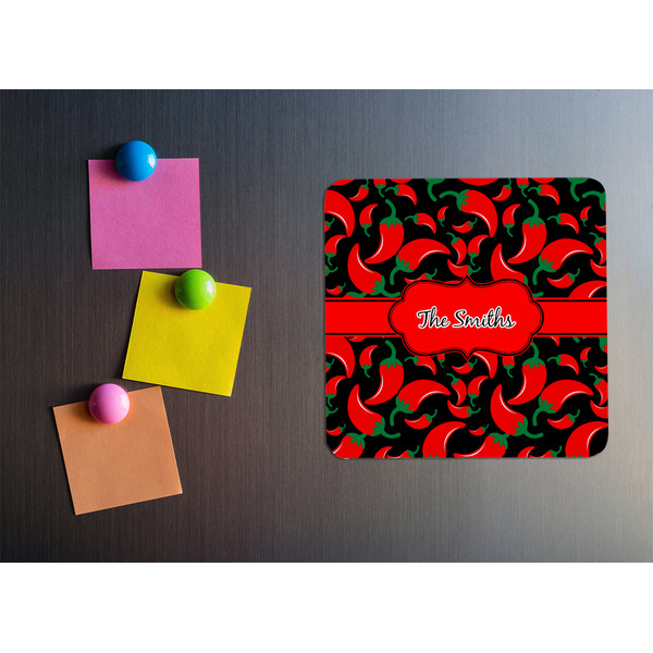 Chili Peppers Square Fridge Magnet - LIFESTYLE