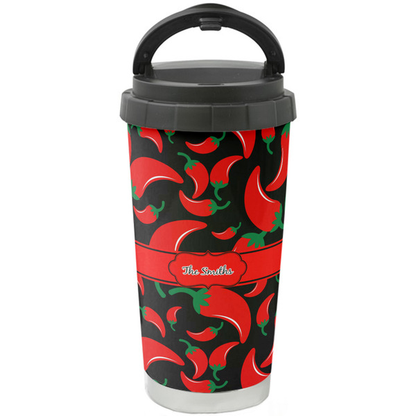 Custom Chili Peppers Stainless Steel Coffee Tumbler (Personalized)