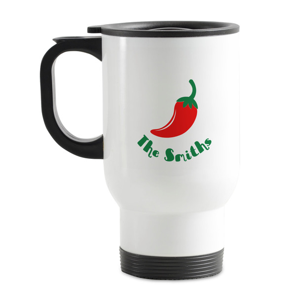 Custom Chili Peppers Stainless Steel Travel Mug with Handle