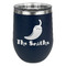Chili Peppers Stainless Wine Tumblers - Navy - Single Sided - Front