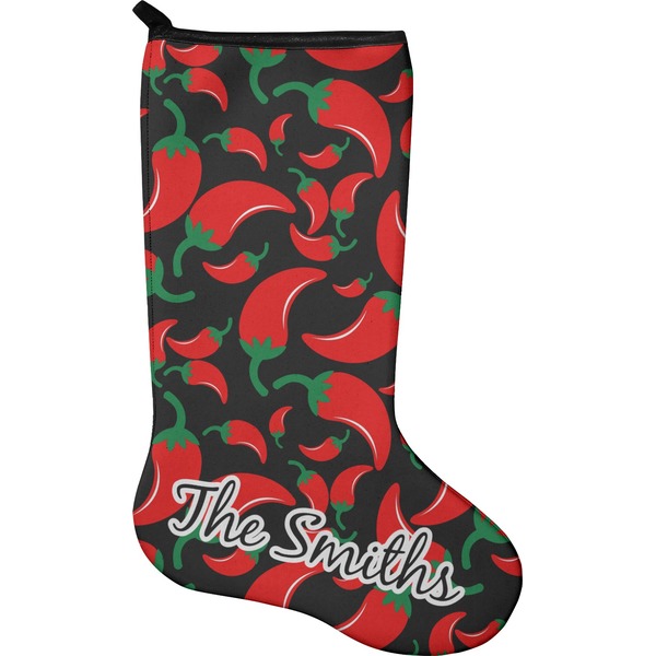 Custom Chili Peppers Holiday Stocking - Neoprene (Personalized)