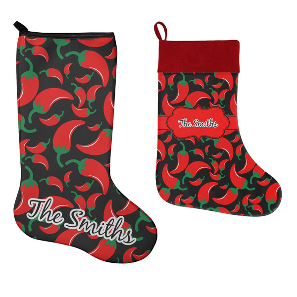 Chili Peppers Stockings - Side by Side compare