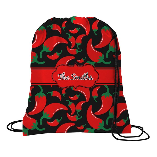 Custom Chili Peppers Drawstring Backpack - Large (Personalized)
