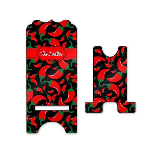 Chili Peppers Stylized Phone Stand - Front & Back - Small